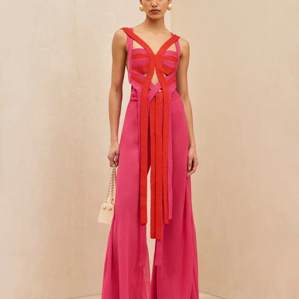 Cult Gaia Rihanna Top - Calliandra Pink Red
